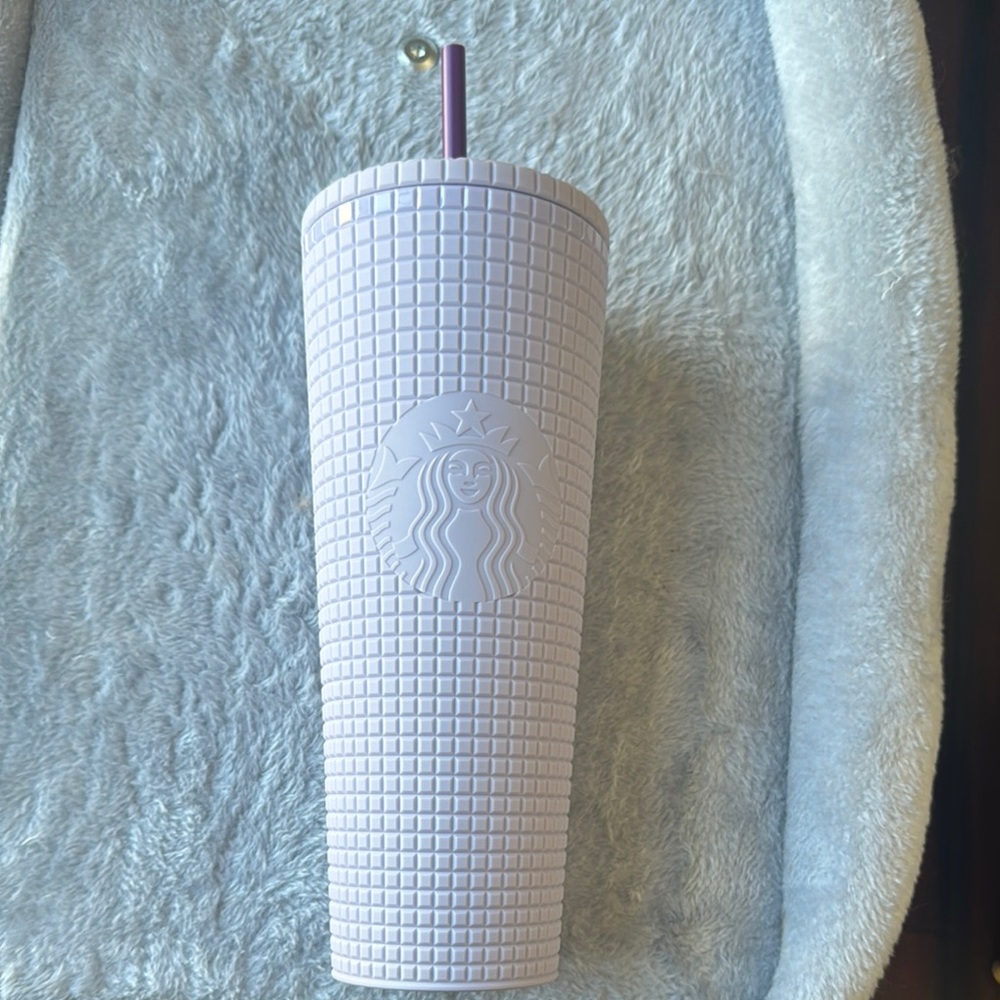 Starbucks Lavender Purple Textured Tumbler with Straw Brand New Never Opened